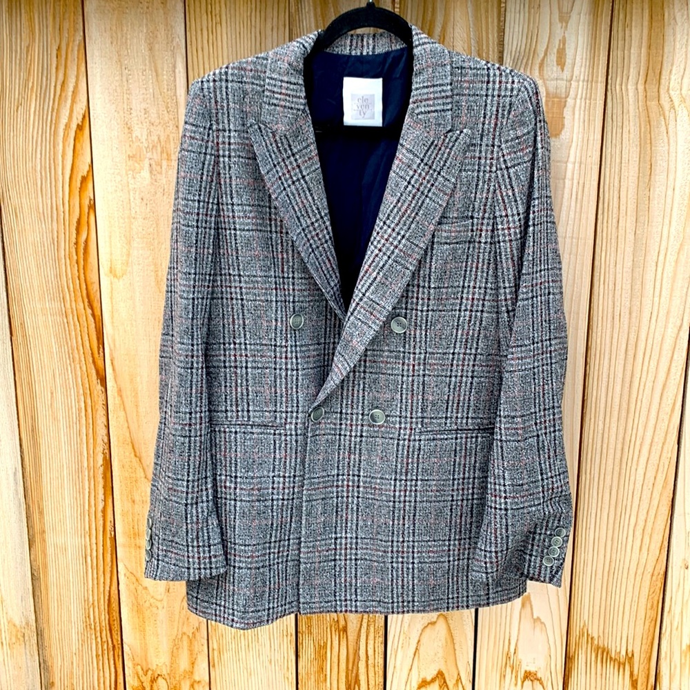 eleventy gray tweed blazer size US8